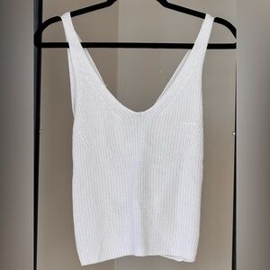Gentle Fawn White Knit Twist Back Tank Top Size S
